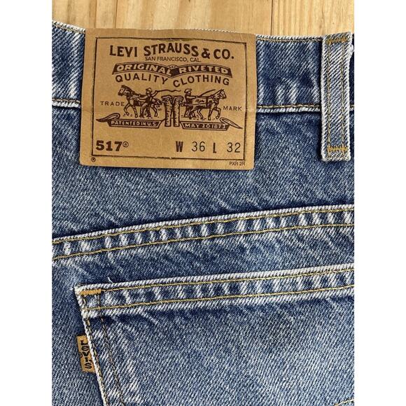 Vintage Levis 517 Jeans Mens Bootcut Made In USA 90s Orange Tab Size 36x32 - Picture 5 of 7
